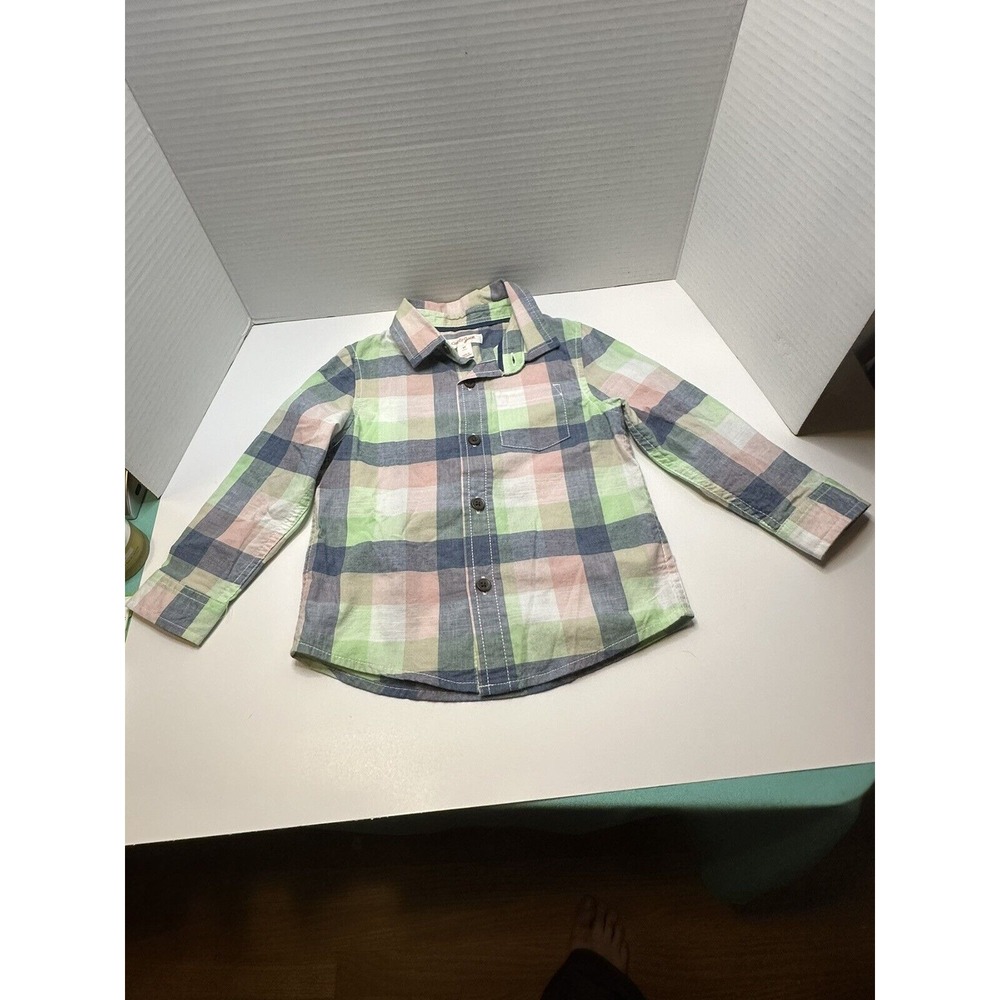 Cat & Jack Toddler Girls 2T Pastel Long Sleeve Button‎ Up Shirt